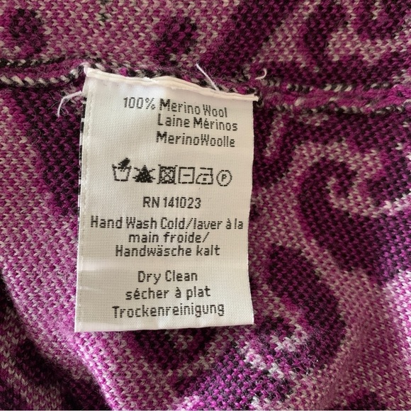 Neve Merino Wool Scroll Pattern Cardigan Sweater XS - Picture 7 of 8